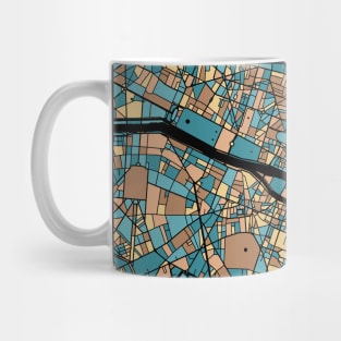 Paris Map Pattern in Mid Century Pastel Mug